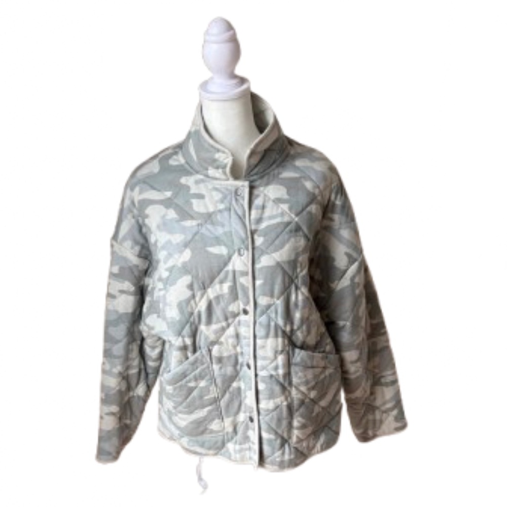Z Supply Quilted Camo Jacket Lightweight Snap Front NWT